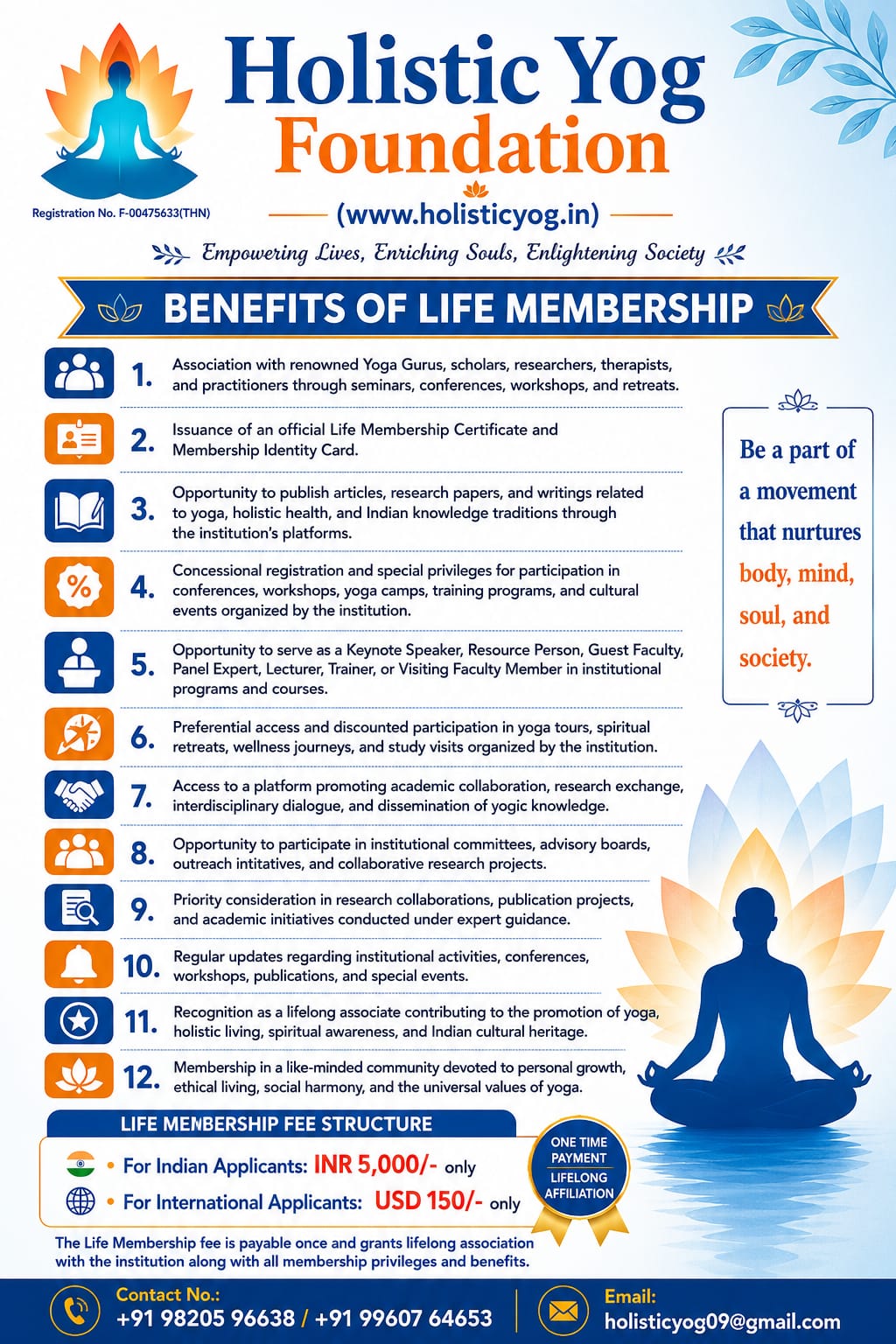 Benefits and fee structure for Life Membership